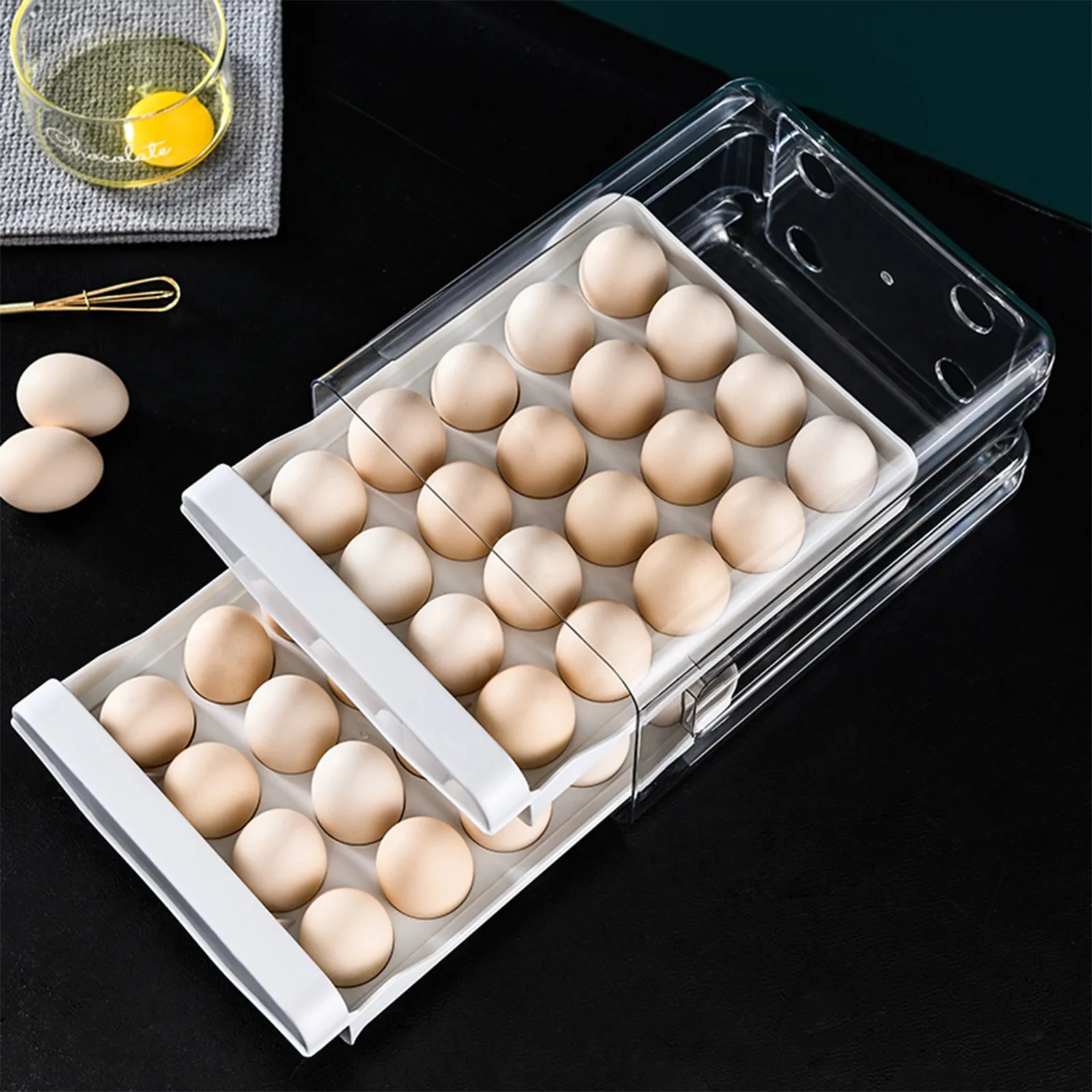 Box Eggs For Drawer Household Double Eggs 40 Storage Design Refrigerator Dressing Containers Kitchen Favorites Kitchen Pantry
