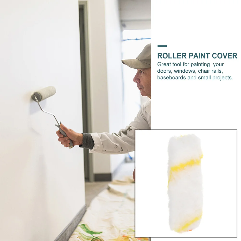 4 Inch Paint Roller Cover Rollers Brush Covers for Painting Cabinet Home Tool Kit Abs Naps 10 Pcs