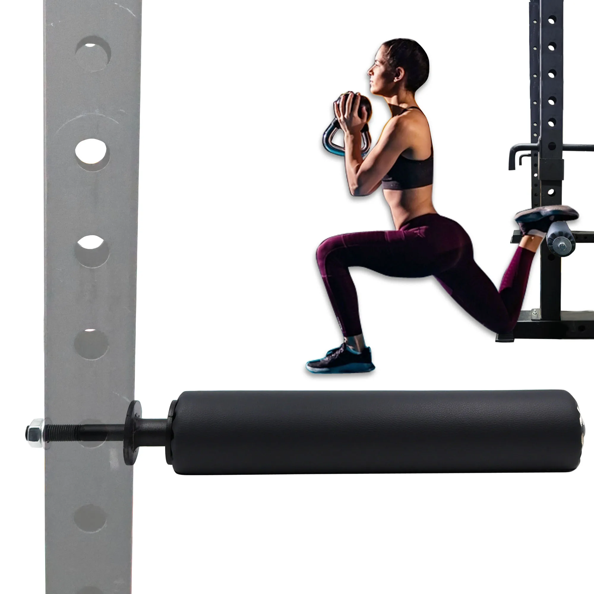 

Bulgarian Split Squats Roller Attachment for Fitness Squat Rack Single Leg Squats Workout Leather Pad Fitness Equipment