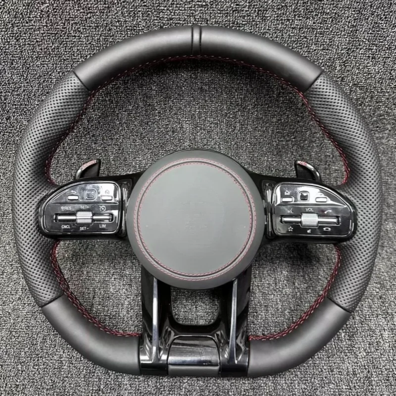 메르세데스 벤츠 A35 A45 C63 C43 E53 E63 G63 G500 G55 AMG GT S63 GLE63 GLA45 W223용 카본 파이버 스티어링 휠 AA