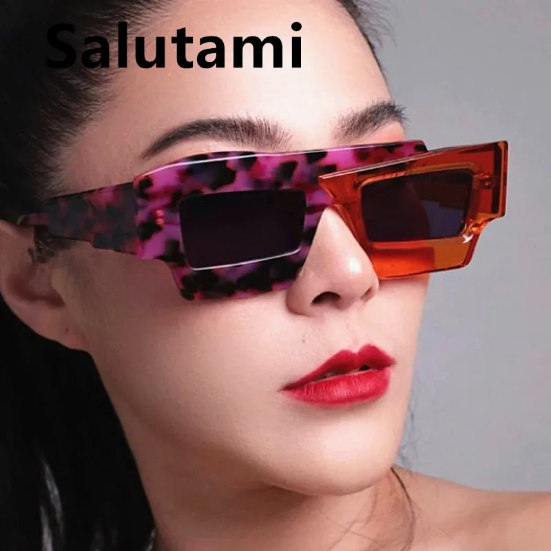 One Piece Small Rectangle Leopard Sunglasses For Women New Fashion Design  Gradient Sun Glasses Men Hip Hop Shades Flat Eyewear - AliExpress
