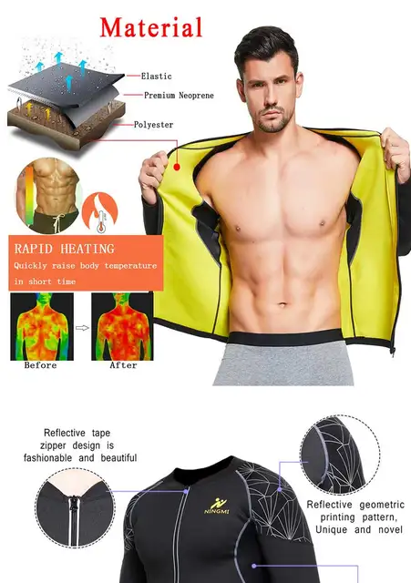 Giacca Allenamento Perdita Peso Maglietta Sauna Uomo LAZAWG In