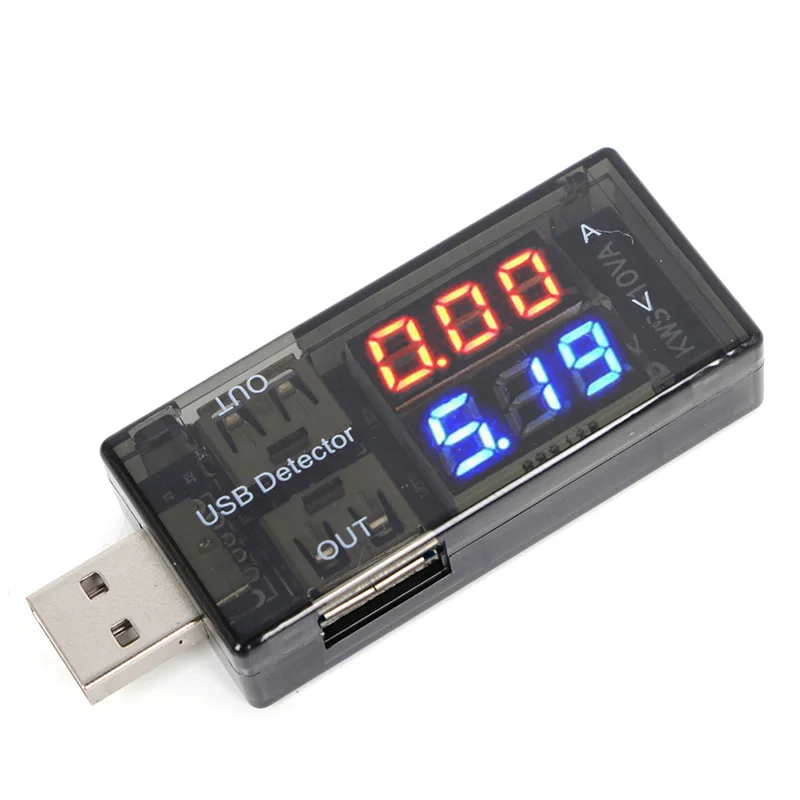 USB Current Tester USB Voltmeter Ammeter Detector Double Row Shows New