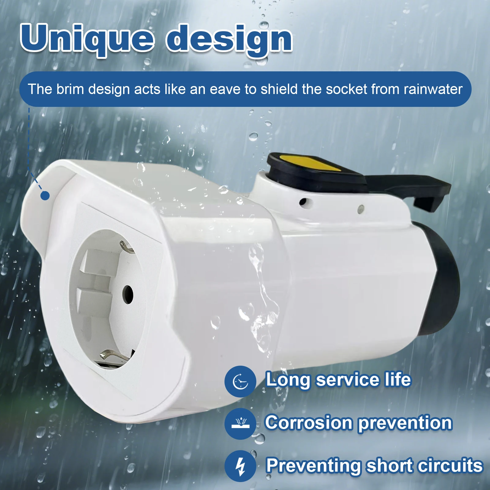 EVqiaoyi Type1 V2L Discharger Adapter EU Socket Vehicle to Load Plug IONIQ 5/6 KIA EV6/9 MG Outdoor Power Supply