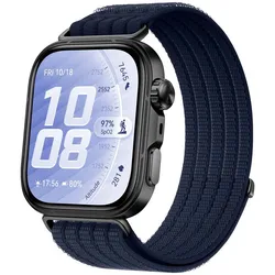 Adjustable Nylon Loop Strap - Premium Replacement Wristband Bracelet for Fit 4 Pro (Dark Blue)