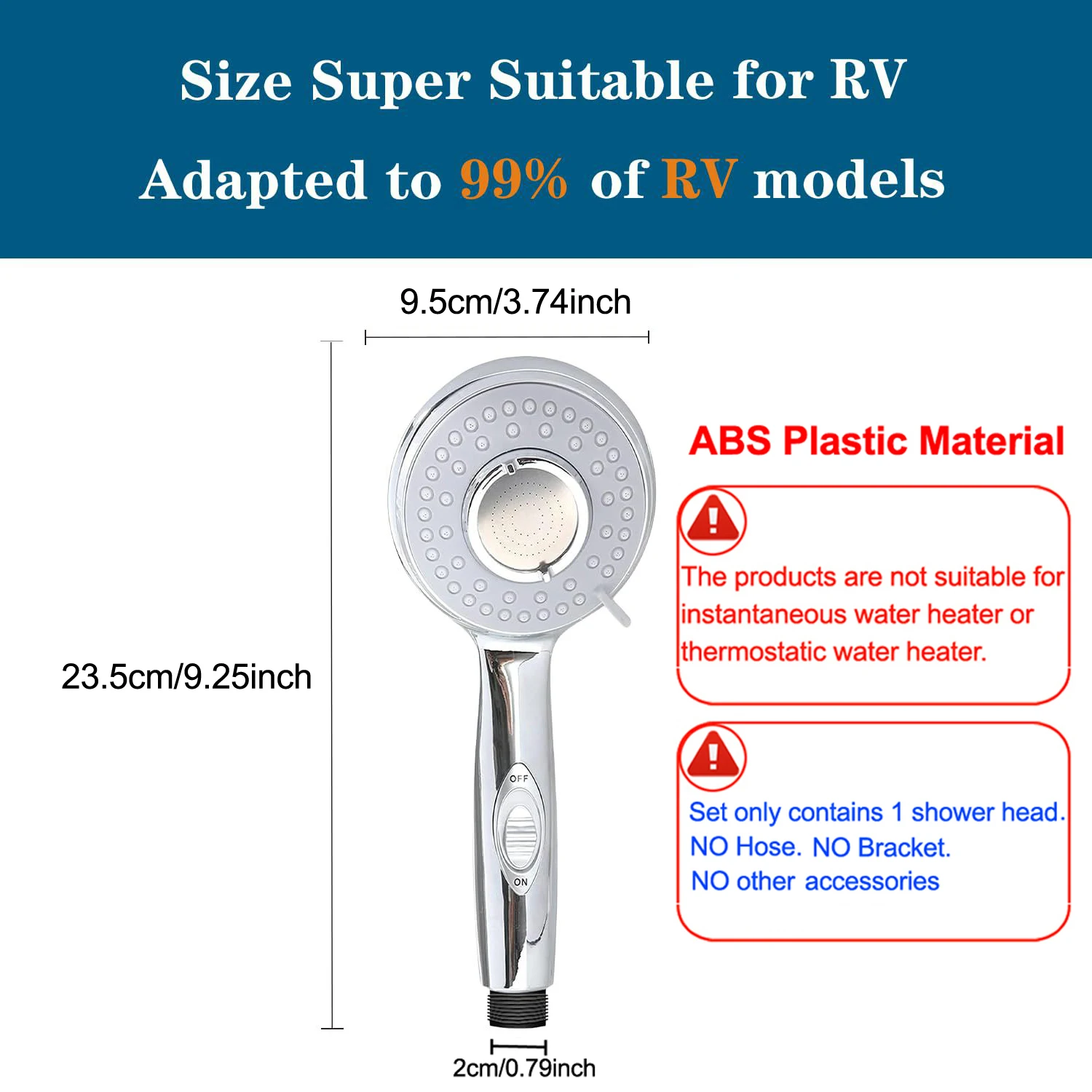 Description Picture 5 of item3 Modes Handheld Shower Head High Pressure Water-Saving Showerhead One-Key Stop Water Spray Bathroom Faucet Accessorie Universal