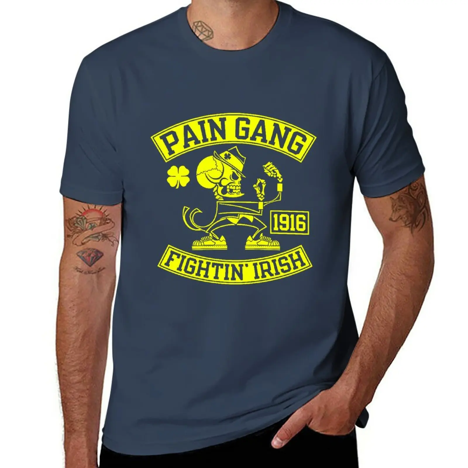 

New Pain Gang Fightin Irish T-Shirt Blouse summer tops Short sleeve tee custom t shirt mens graphic t-shirts hip hop