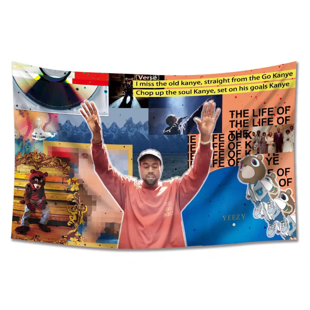 KanyesWestRockRapperHangClothTapestryBannersAndFlagsForBar