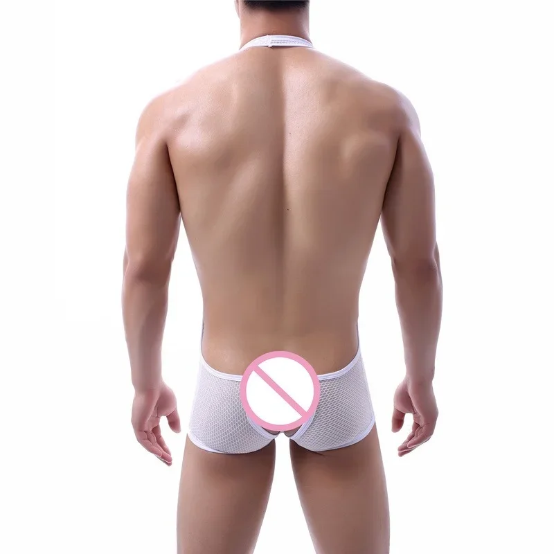 Mens Sexy Leotard Bodysuits Body Shapers Hanging Neck Boxers Jumpsuit Tights Men Singlet Underwear One-piece Male Undershirts men underwear