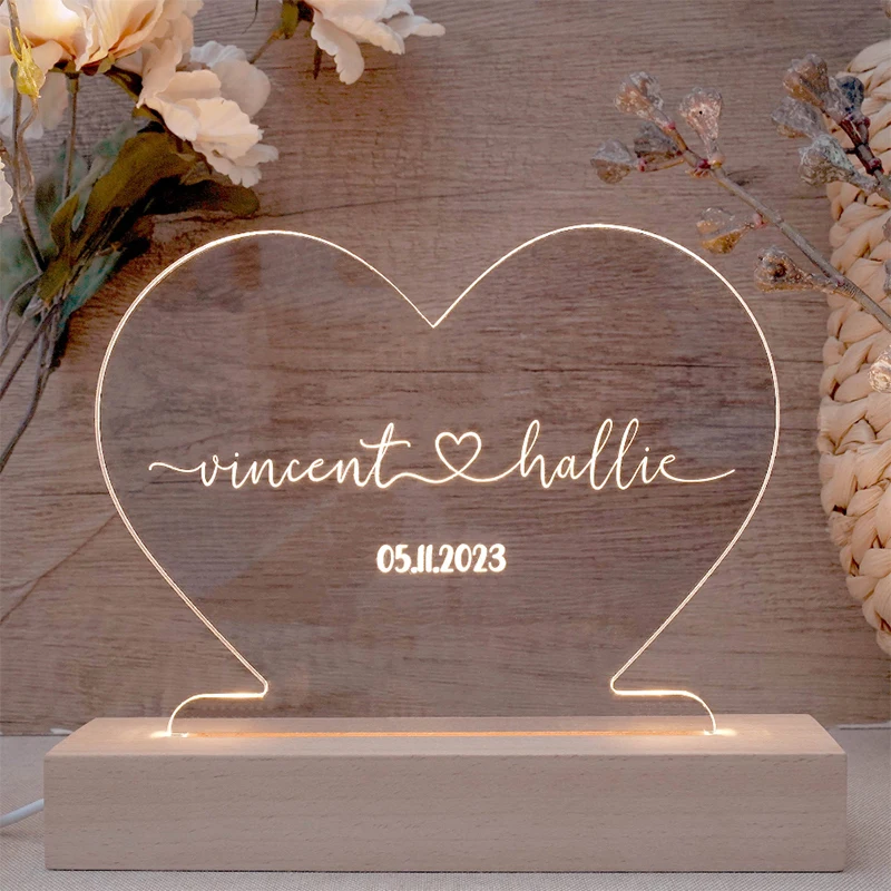 Base LED In Legno Con USB - Supporto Illuminato Per Display, Piastre Acriliche E Cristalli - 7 Colori, Decorazione Casa