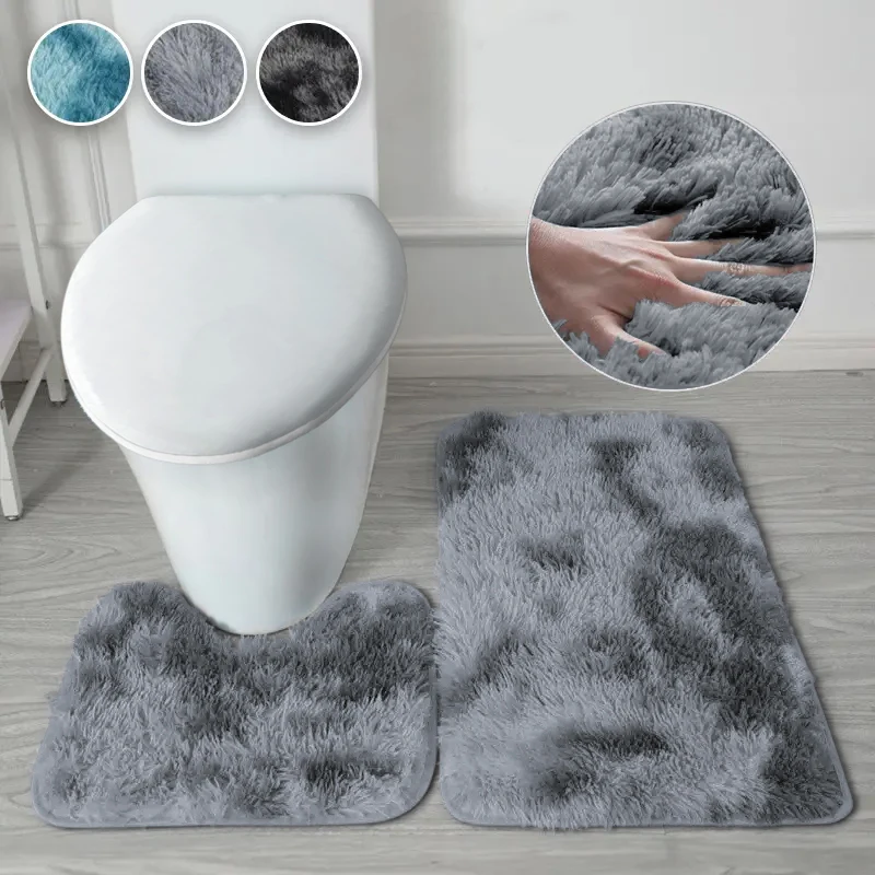 Bathroom Mat 2pcs Anti-Slip Water Absorbent