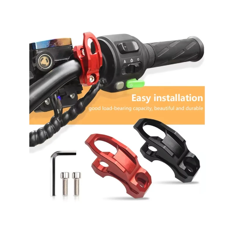 Gancio Portaoggetti Multifunzionale per Moto e Scooter, 1 Pezzo, Gancio Universale per Manubrio Moto, Supporto in Alluminio per Bagagli e Casco - immagine 2