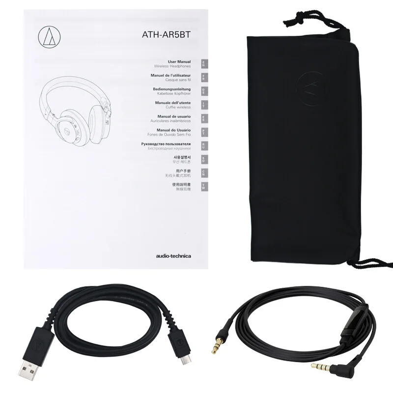 Original Audio Technica ATH-AR5BT Bluetooth Earphone Music Wired/Wireless Folding Headphone With Remote Control Mic Hi-Res Hifi 4
