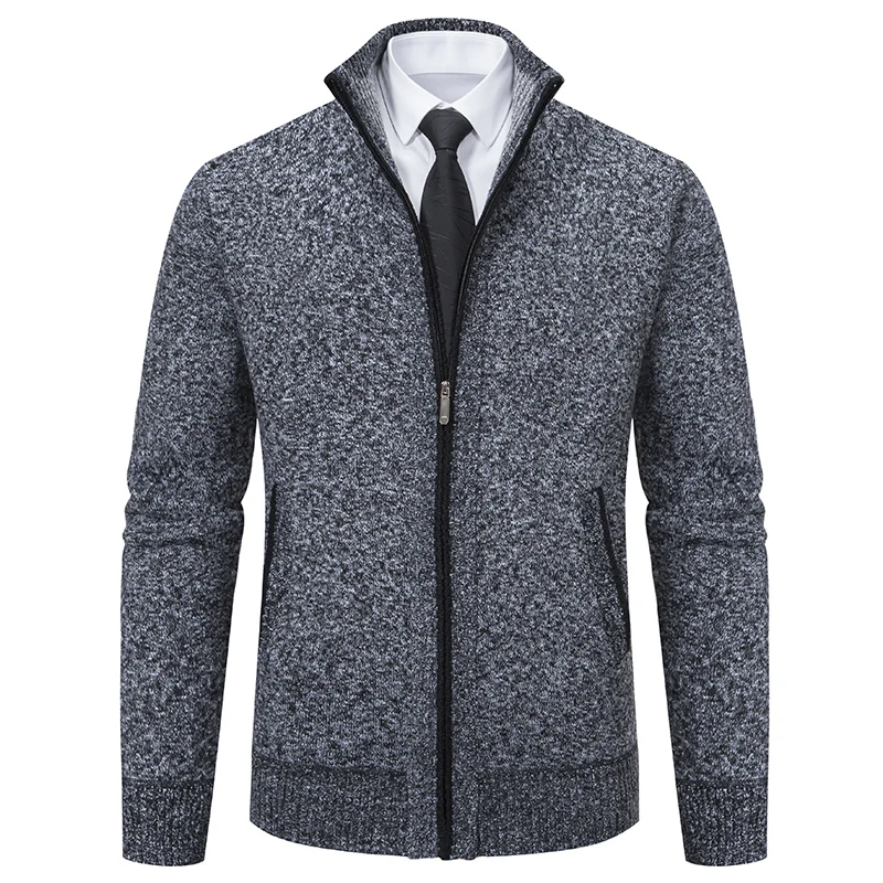 Cárdigan de lana con cremallera completa de alta calidad para hombre, suéter de gran tamaño, suéter informal navideño, cárdigans, abrigos, prendas de vestir para hombre de EE. UU., Amazon