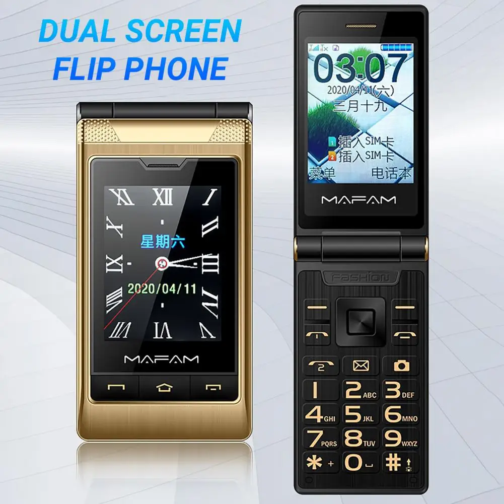 Yeemi Dual Display Flip Celular G10-c Gift Bolsa de Couro Teclado Grande Gsm 2g Grande Voz 5900mah Idoso - Imagem 2
