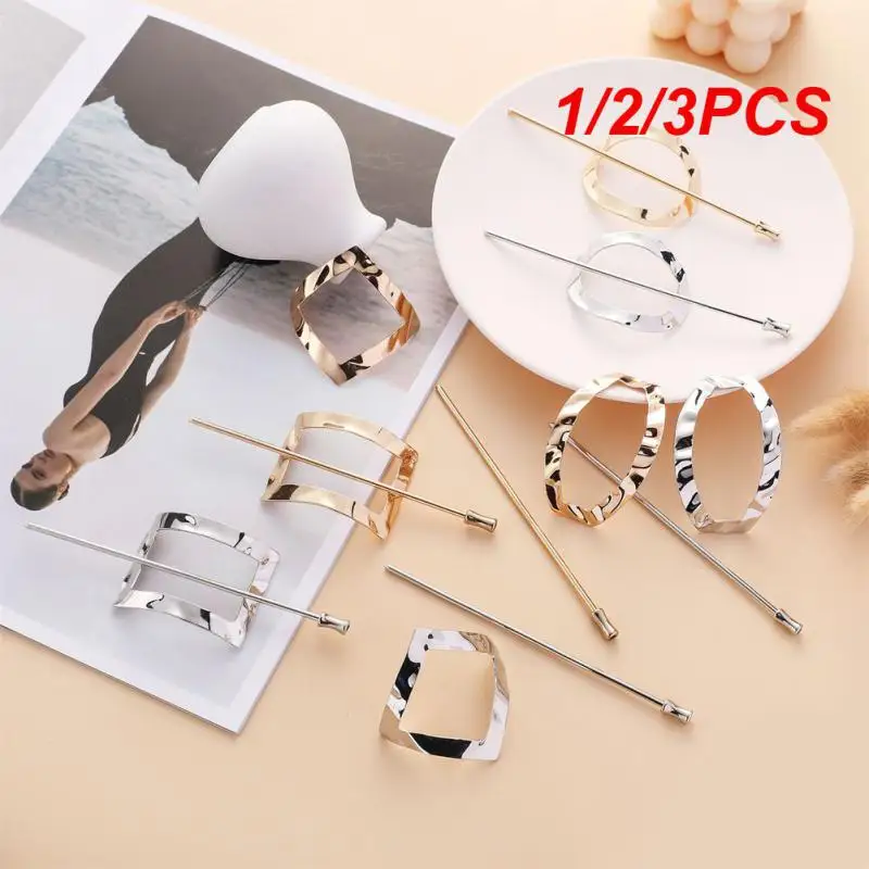 

1/2/3 шт. женский головной убор Серебряный стильный модный Универсальный Съемный зажим для волос палочки для волос геометрические аксессуары для волос