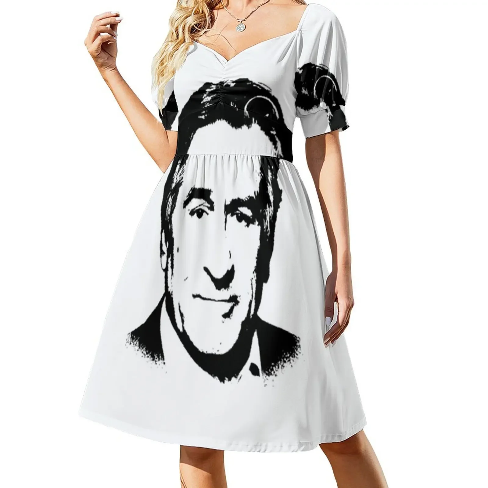 Copia de la pintura Pop Art de Robert De Niro Retrato y vestido sin mangas de Castiel Vestido de noche Vestido de mujer