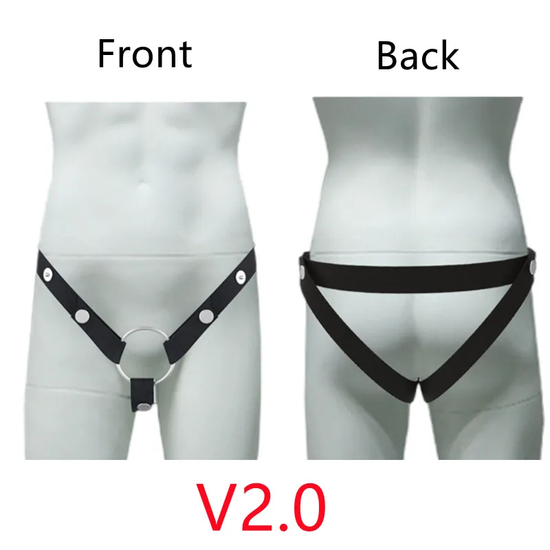 Male Chastity Cage Anti-Off Device Auxiliary Belt Cock Cage Pressure Relief Straps Elastic Band Adjustable Rope With Ring SexToy