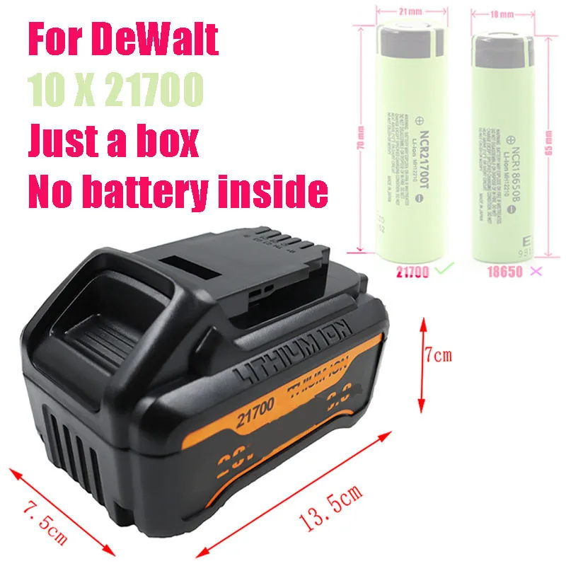 DCB200 10X21700 Lithium Battery Plastic Case Boxs PCB Charging Protection Circuit Board For Dewalt 18V 20V 8Ah Stickers Shells battery storage box,battery case,battery charger case,battery box,power bank case,charging treasure box