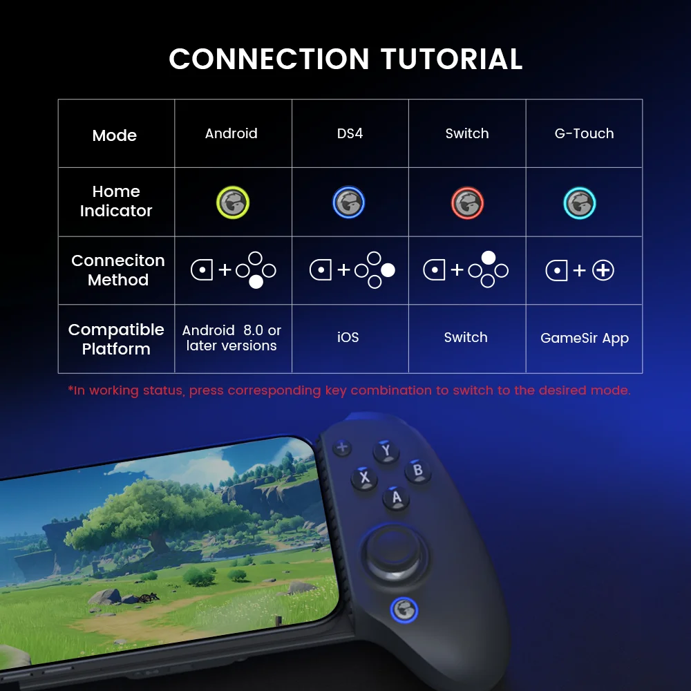GameSir G8 Plus Bluetooth Gamepad Mobile Controller for Switch 