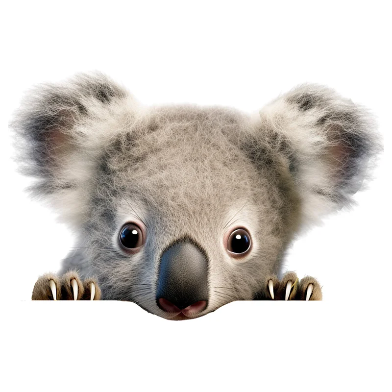 90970# Cute Koala Peeking Out with Big Eyes Toilet Stickers Bright Wall for Home Cabinet Door Decoration Vinyl Car Decals