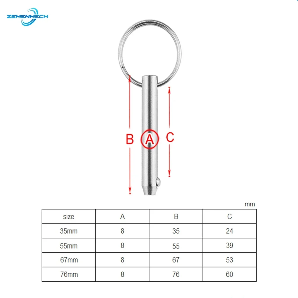 316Stainless Steel 8mm Quick Release Ball Pin For Boat Bimini Top Deck Hinge Marine Hardware Yacht Boat Accessories Release Tool