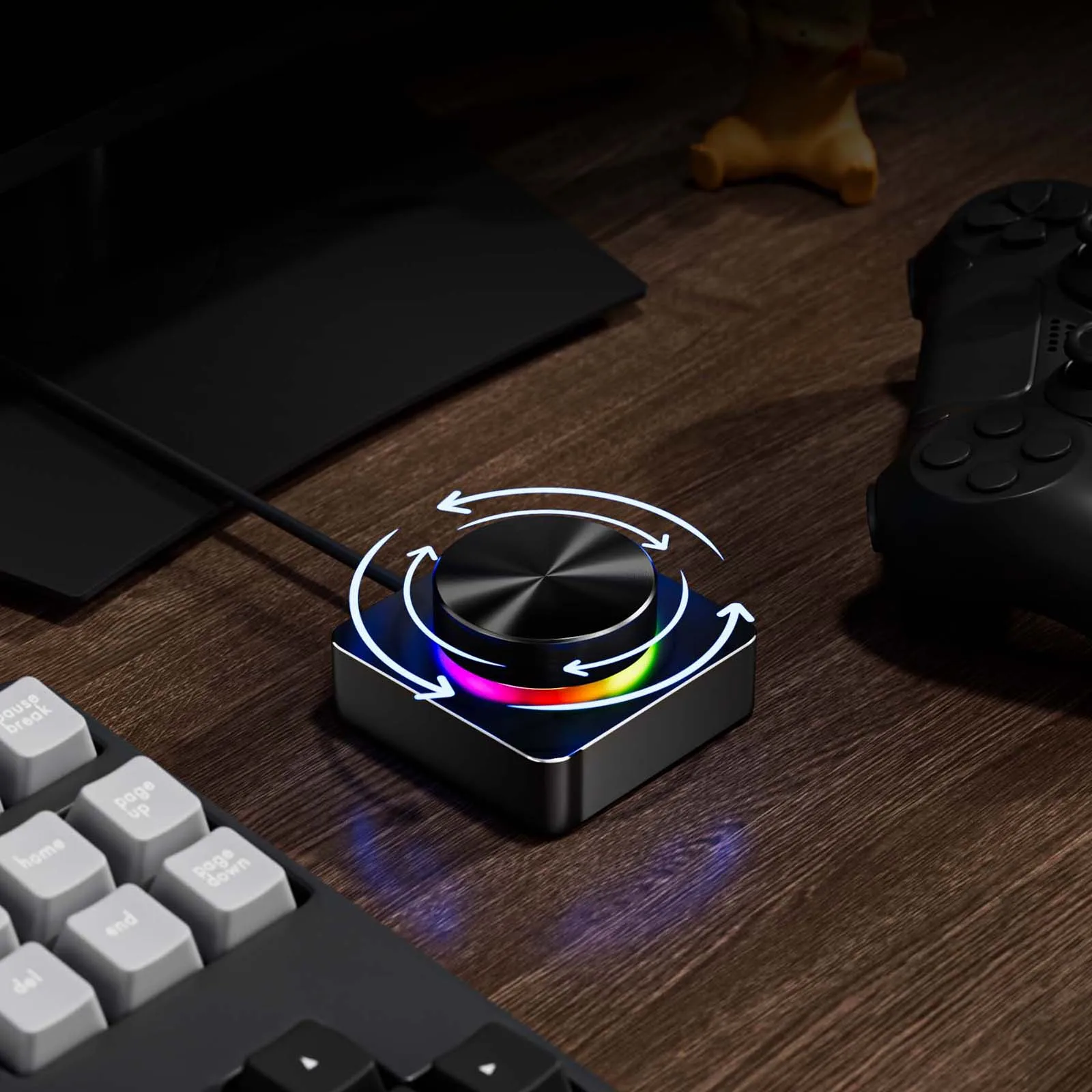 USB 볼륨 조절 멀티미디어 컨트롤러 노브 조절기 로터리 컨트롤 노브 Win7/8/10/XP/Mac용 볼륨 조절 노브