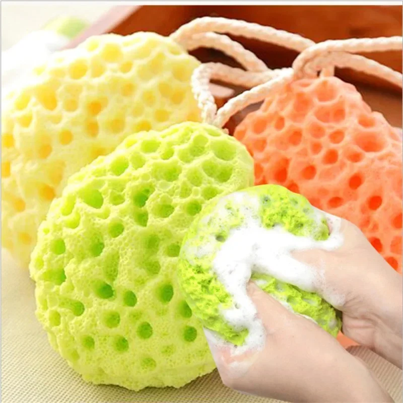 1 Pc Children Honeycomb Bath Sponge Kids Hydrophilic Bath Sponge Fun Solid Color Shower Baby Adults Skin Care Accessories baby bath sponge
