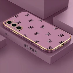 Elegant Bow Knot Plating Silicone Shockproof Phone Case - S21 (Purple - 525)