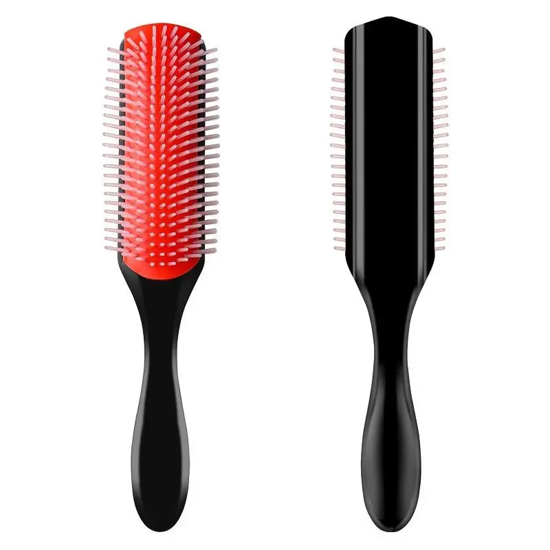 Description Picture 3 of item9-Rows Detangling Hair Brush Detangler Hairbrush Scalp Massager Straight Curly Wet Hair Comb Hair Styling Tools