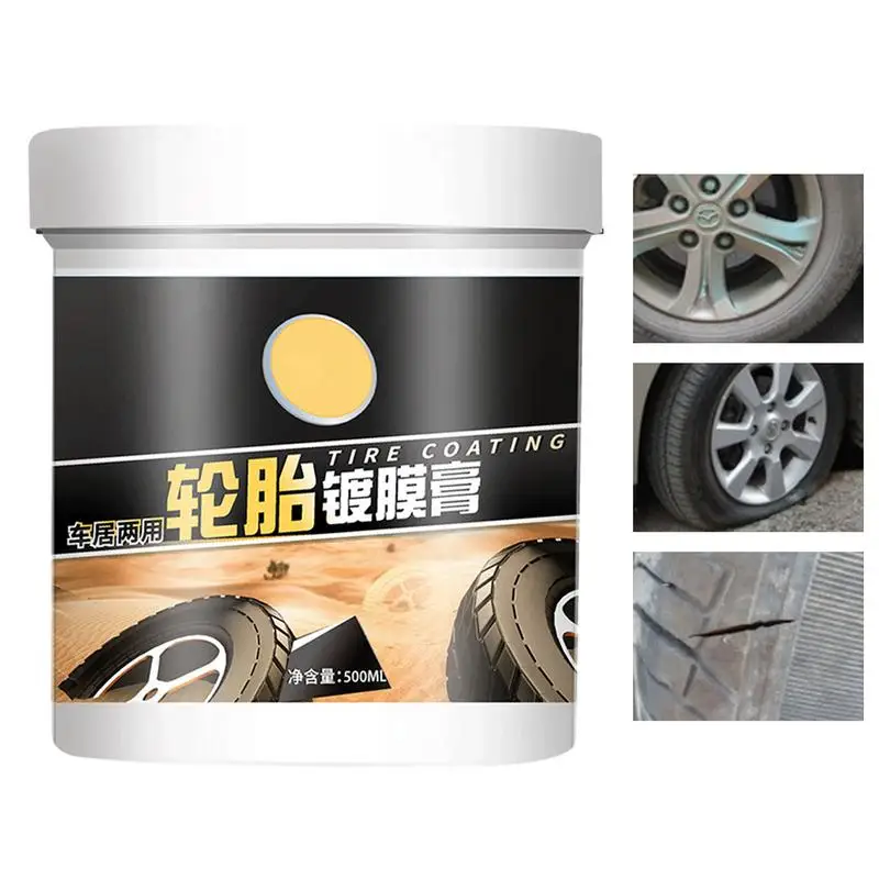 

Rubber Polisher Coating Wax 500ml Car Tire Gloss Tire Coating Agent Auto Shiny Tire Tool Retreading Cleaner Gloss Paste Renovate