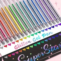 18/12pcs Glitter Gel Pens Set,Quick-Drying Metallic Ink,Fine Point for Drawing, Book Doodling, Art Marking with Storage Case 1