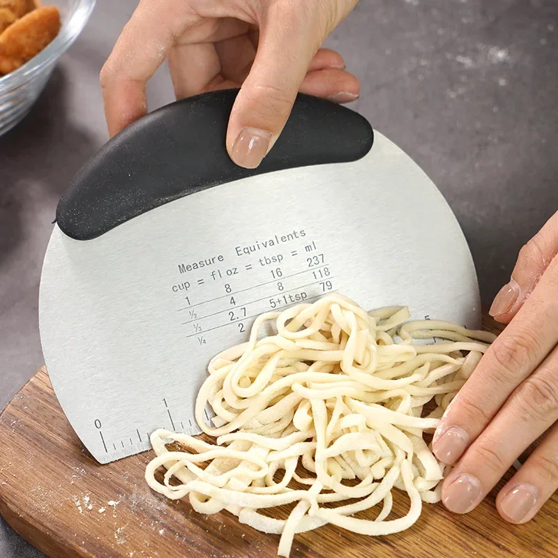Dough Scraper Bread Pizza Dough Cutter Pastry Scraper Stainless Steel Bench Knife Chopper Baking Kitchen Gadgets dough scraper