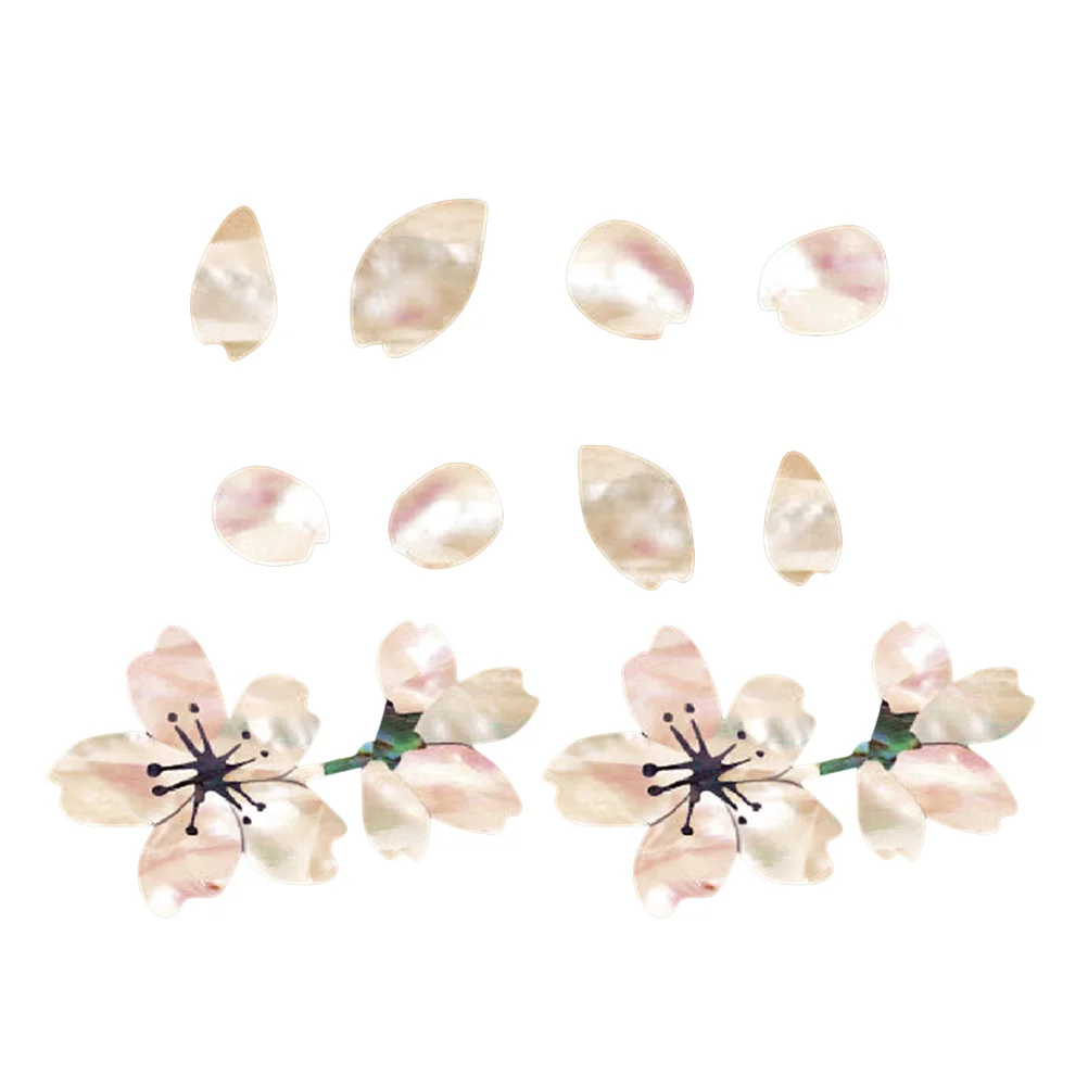 

2 Pcs Skateboard Stickers Ukulele Floral Guitar Cherry Blossom Panel Flowers Bass