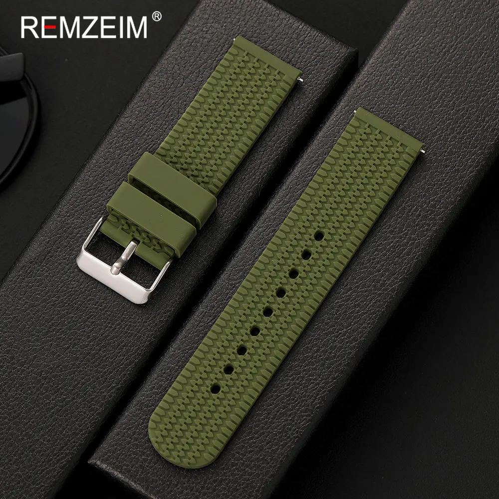 Men's Sport Silicone Watch Band - Quick Release, Comfortable Replacement Strap