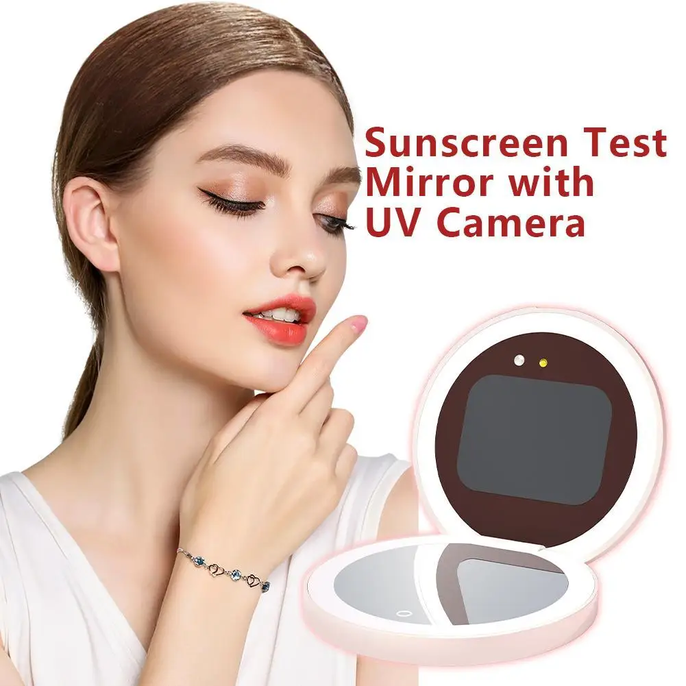 2.8 인치 Uv 선 스크린 테스트 카메라 메이크업 거울 메이크업 감지 Led 뷰티 미러 충전식 선 스크린 G2v1 제거 I2W2