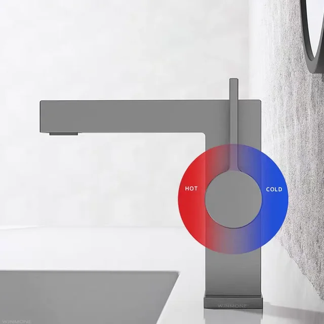 ก๊อกน้ำทองเหลืองซิงค์ห้องน้ำผิวด้านที่ทันสมัยใหม่ก๊อกน้ำอ่างล้างหน้าสีทองขัดเงาก๊อกน้ำผสมน้ำร้อนและเย็น ก๊อกน้ำอ่างล้างจานแบบหลุมเดียว 4