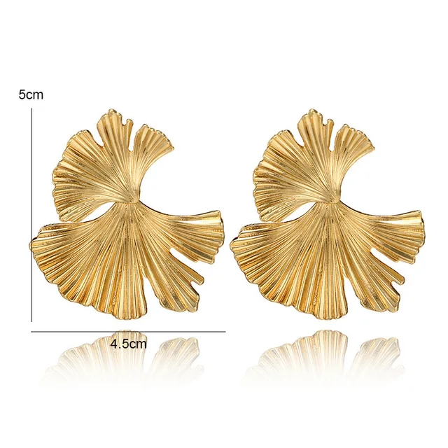 Silver Ginkgo Leaf Earrings 3