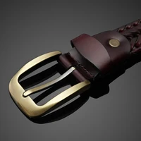 Luxury Men's Pin Buckle Braided Belt High Quality Braid Vintage Belt For Men's Casual Jeans Belt - Image 2