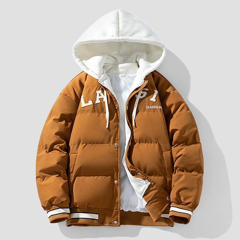 New 2023 Autumn Winter Men's Casual Warm Parkas Hooded Cotton-Padded Jacket Outwear Thicken Coats Large Size M-4XL Tops Clothing