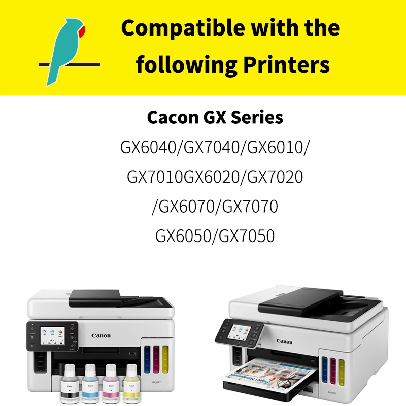 Refill Ink GI-26 GI-16 GI26 GI-56 GI76 GI86 Compatible for Canon GX6021 GX7021 GX7020 GX6020 GX4020 GX5020 GX3020 Printer 4-Pack