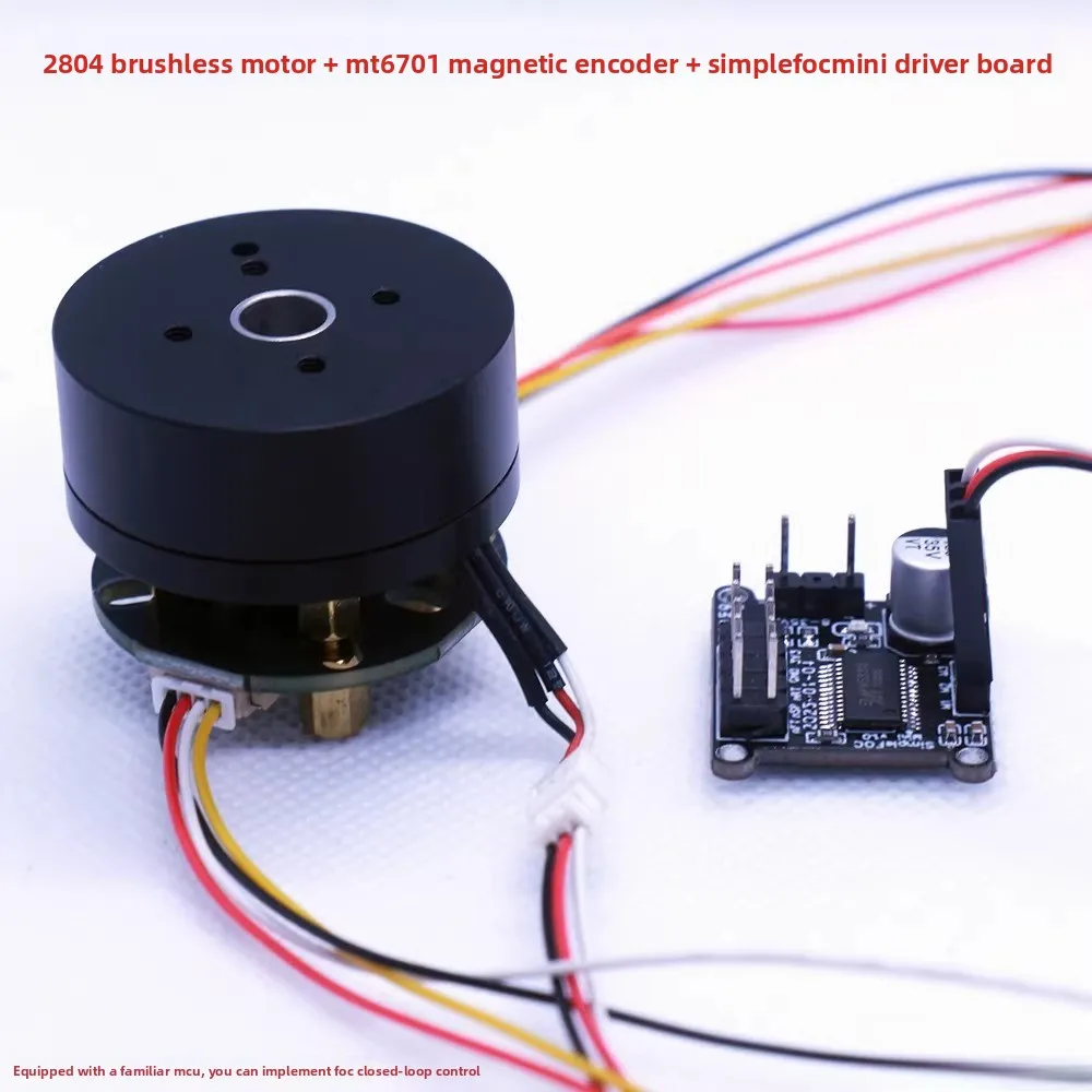 새로운 2804 DC 브러시리스 모터 자기 인코더 AS5600/MT6701 드라이버 보드 FOC 중공 샤프트 헤드