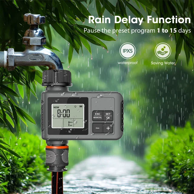 Automatic Water Timer Intelligent Irrigation Watering System Sprinkler Timer Garden Programmer Equipment  LCD Display 4