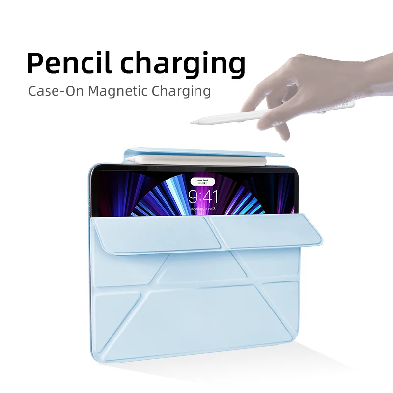Magnetic Closure Double-Sided Folio with Y-Fold Multi-Angle Stand and Auto Wake/Sleep Feature