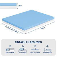 Матрас из пеноматериала комода 18 см, пена с эффектом памяти, охлаждающий чехол, твердость H3/H4, высота 18 см, поддержка 7 зон — изображение 6