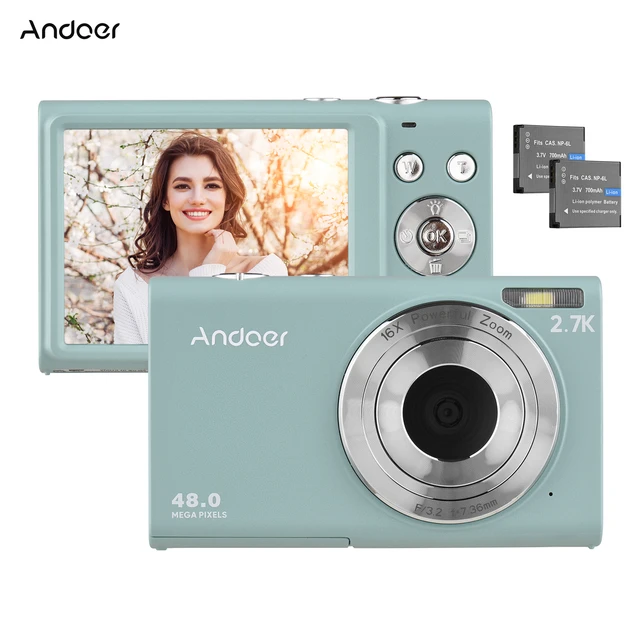 Digital Camera 48.0MP Vlogging Camera 16X Digital Zoom LCD Screen Compact  Portable Mini Cameras for Students, Teens