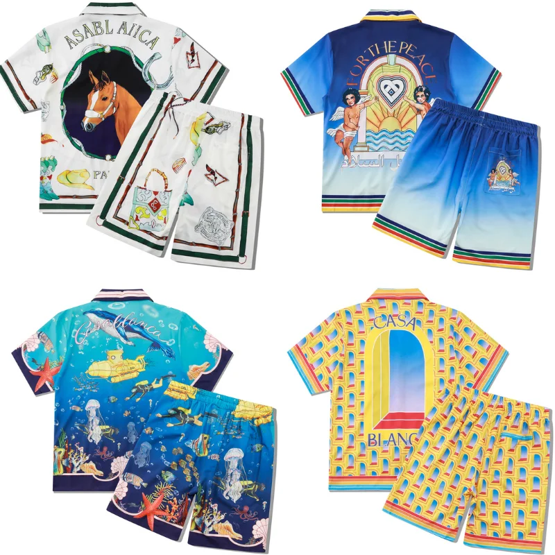 

Hip Hop Shirt Logo Printed Tee Tops Shorts High Quality Men Women Clothing Hawaiian Shirts Clothing