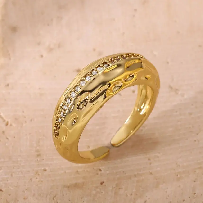 Luxury Zircon Rings Gold Color Adjustable Ring