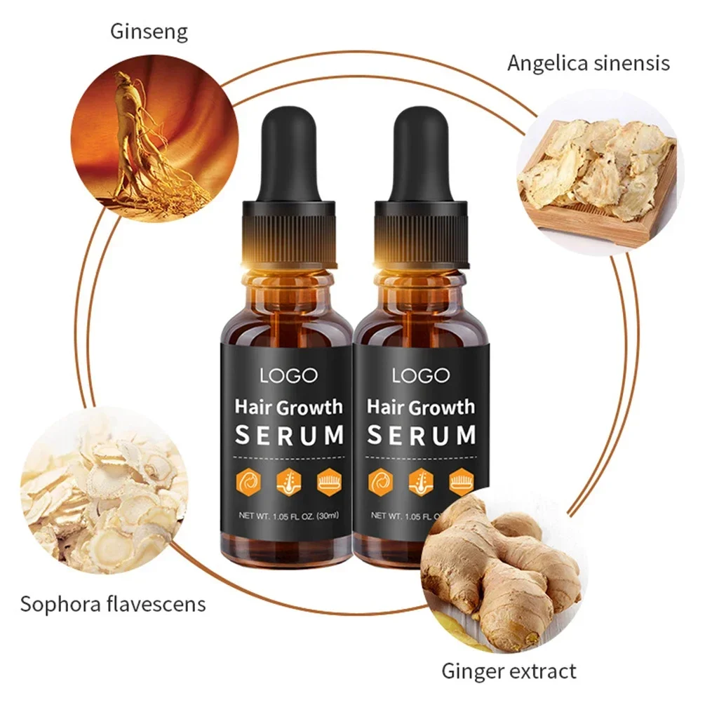30ml Private Label Hair Growth Serum Custom Logo Hairs Root Grow Nutrient Solution Prevention Hair-loss Essential Oil Makeup 3