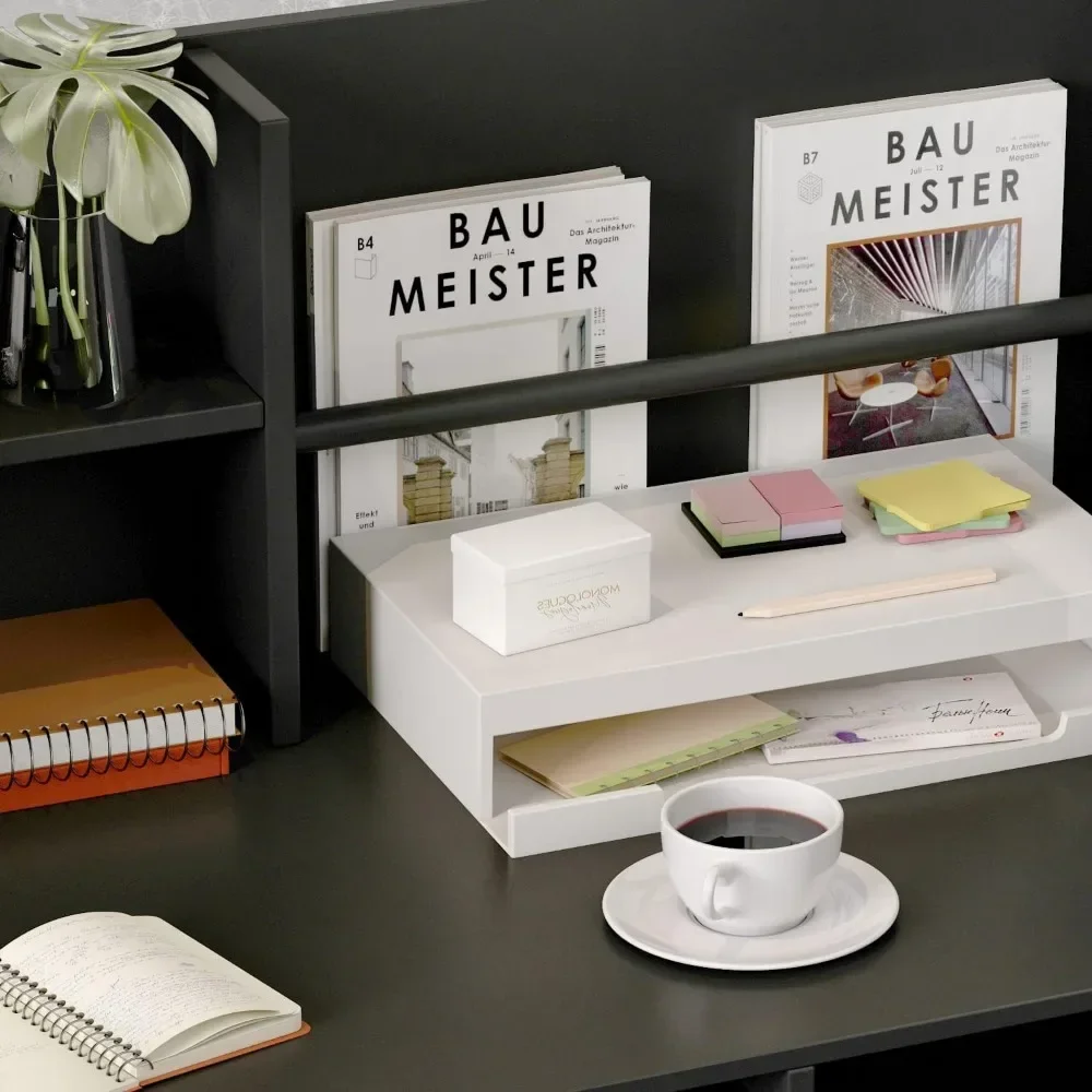 Reception Desk with Drawers & Storage Shelves, Reception Table with Private Panels, for Salon Reception Room Checkout Office
